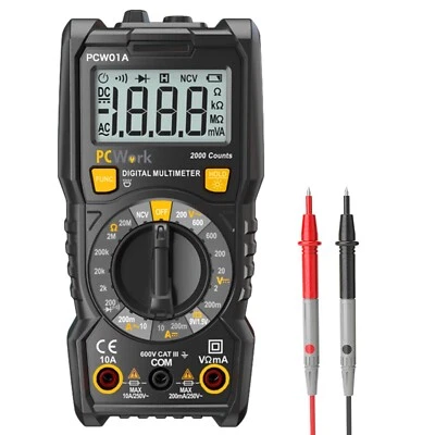 Multimeter Digital Strommessgerät ACDC 10A Spannungsmesser 600V Durchgang Diode - Bild 1 von 4