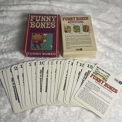 Vintage 1968 Funny Bones Card Game By Parker Brothers Complete Love To Laugh - Image 1 of 4