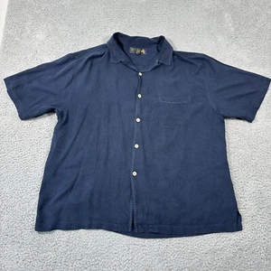 Nat Nast Luxury Originals Limited Edition Smooth Sailing Silk Shirt Men XL Navy - Picture 1 of 11