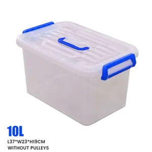CLEAR PLASTIC STORAGE BOX BOXES WITH LIDS UK BRITISH MADE HOME OFFICE STACKABLE - Picture 1 of 19