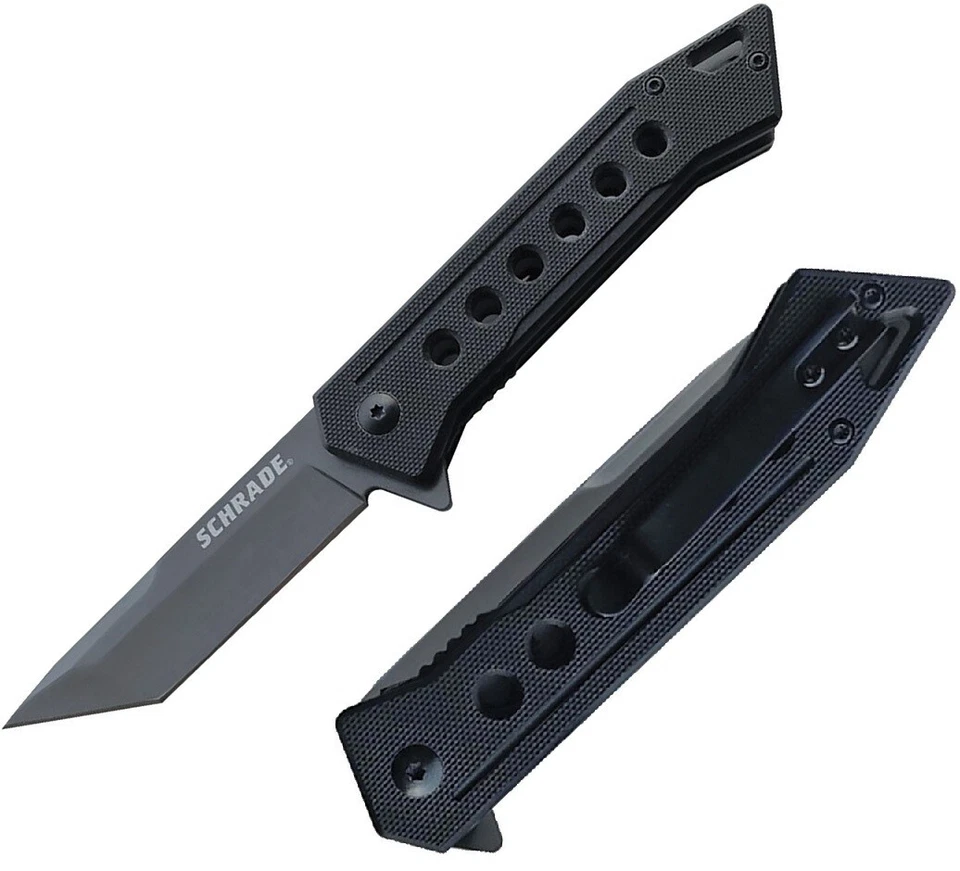 Cuchillo Plegable Schrade Linerlock 3" Gris Titanio Hoja Inoxidable Mango G10 Foto 1 de 3