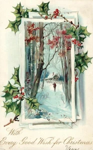 Early Raphael Tuck With Gods Wish Christmas Postcard - Picture 1 of 3