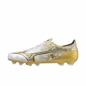 Mizuno Alpha ELITE Soccer Cleats Spikes Shoes P1GA246250 White/Prism Gold 2E JPN - Picture 1 of 7