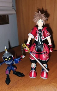 Pre-Owned Kingdom Hearts Red Valor SORA and SOLDIER Action Figures w/ Keyblade - Picture 1 of 6