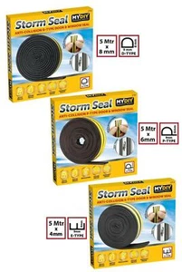 5M E/D/P-Type Foam Draught Self Adhesive Window Door Excluder Rubber Seal Strip - Picture 1 of 22