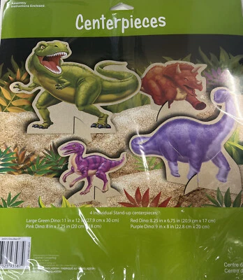 Dino Blast Center Pieces Pack of 4 Invidual Stand-Up Centerpieces 265012 - Image 1 of 2