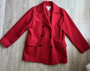Pendleton Red Wool Pea Coat Size S - Bild 1 von 3