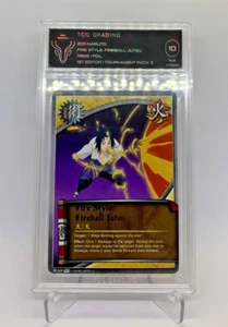 Naruto 2011 "SASUKE" 1st Edition Tournament Pack 3 TCG 10 Fire Style Foil PSA - Picture 1 of 2