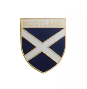 Scotland Saltire Shield Pin Badge - Picture 1 of 3