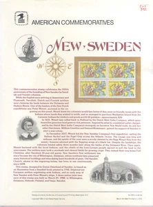 US. CP314. C117. 44c. New Sweden. Commemorative Panel With Sleeve.1988 - Picture 1 of 1