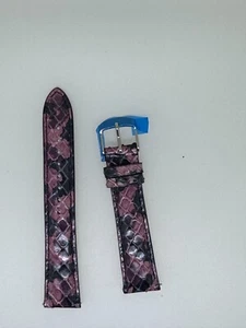 michele black purple design snakeskin watch band strap 18MM x 16MM - Picture 1 of 2