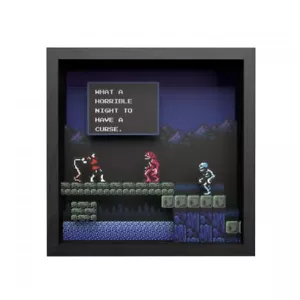 Pixel Frames Castlevania II: Simon's Quest Horrible Night 9x9 Shadow Box Art - Picture 1 of 8
