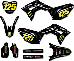Honda CRF 250R 2018 2019 2020 2021 Full Custom Graphic Kit Racer Style decals. - Picture 1 of 4