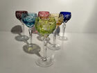 6 kolorowych kryształków ołowiowych ołowiowych szlifowanych nichtmann winogrona kieliszki w stylu wina