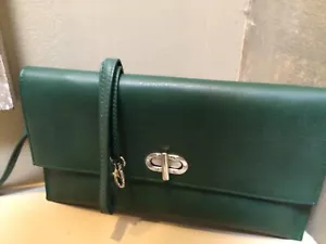 Posillipo NUOVA CON ETICHETTA pochette/borsa a tracolla in pelle Verde Italia - Foto 1 di 6