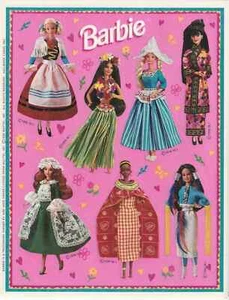 Vtg Hallmark Stickers Barbie Around The World International 1996 NEW - Picture 1 of 1