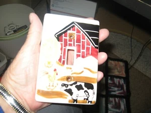 ELECTRICAL COVER OF FARM BARN/CHICKEN/COW/TREE VERY NICE AND BRAND NEW - Picture 1 of 2