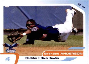 2012 Rockford RiverHawks Grandstand #1 Brandon Anderson Wayland Massachusetts MA