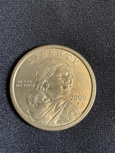 2000 P Sacagawea One Dollar Coin US Liberty Golden Color - Picture 1 of 2