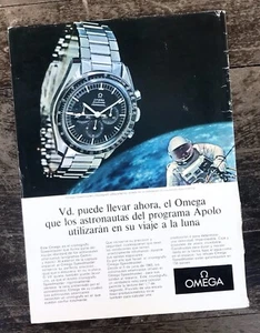 Reloj de luna profesional Omega 1969 Advertisement Speedmaster 321 861 raro fabricante de equipos originales/ - Imagen 1 de 6