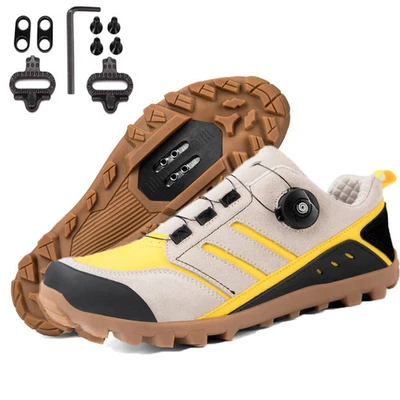  Bicicleta de Montaña MTB Cuero Genuino Zapatos de Ciclismo Para Hombre Velocidad Carreras Tenis  Foto 1 de 4