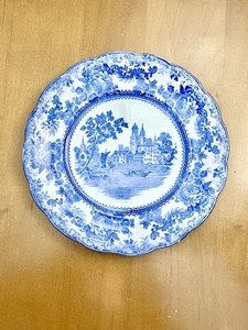Antiker fließender blauer "Togo" Kolonialkeramik, Stoke England Teller 8 Zoll - Bild 1 von 4