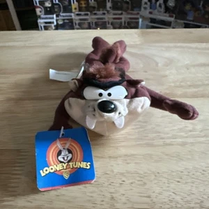 Tasmanian Devil Bean Bag Toy Warner Bros Looney Tunes Beanie 1996 Taz With Tags - Picture 1 of 4