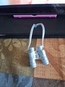 Barbie Doll Binocular With Neck Strap Grey Hiking Camping Diorama - Picture 1 of 4
