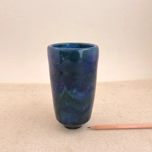 William + Polia Pillin blau violett Vase 50er Los Angeles MCM Tropfglasur Keramik - Bild 1 von 15