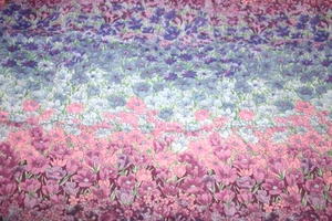 REGENBOGENGARTEN IN ROSA, LILA UND BLAU VON HOFFMAN - 100 % BAUMWOLLSTOFF - Bild 1 von 5