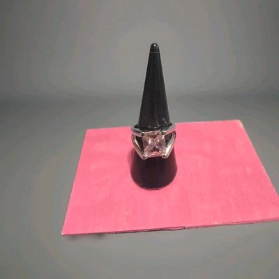 0370. Lia Sophia Silver Tone Pink Glass Ring 9. - Image 1 of 3