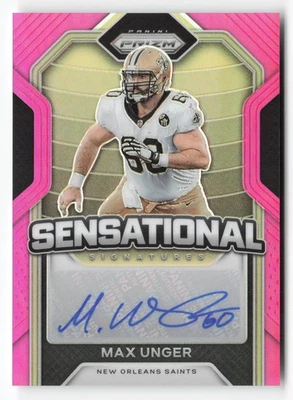 2020 Panini Prizm #13 Max Unger Sensational Signatures Prizm Pink Saints - Image 1 of 2