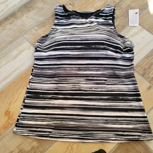 Neu mit Etikett Lands End Tankini Badeanzug Oberteil Schwimmen Tank chlorresistent 14D NEU schwarz - Bild 1 von 2