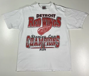 Vintage Detroit Red Wings Stanley Cup T Shirt Sz L Oneida Single Stitch NHL 90s - Picture 1 of 8