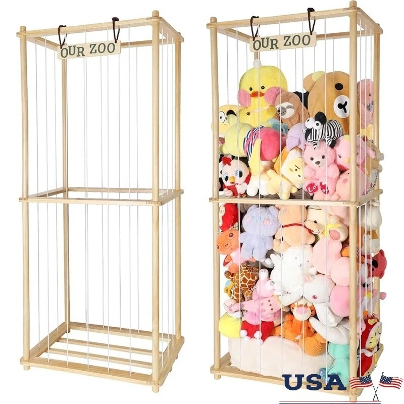 Organizador de almacenamiento de animales de peluche grande con cordón elástico decoración de sala de juegos para habitación de niños Foto 1 de 4