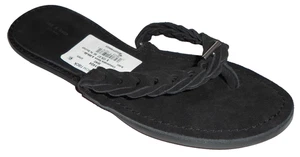 RAG & BONE Black Suede Leather Flip Flops Sandals 38W2 - Picture 1 of 7