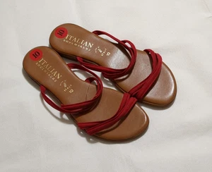 Italienische Schuhmacher Damen-Slipper Größe 10 rot NEU - Bild 1 von 7