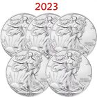 2023 1 oz American Silver Eagle Coin BU - Lot of 5 Coins