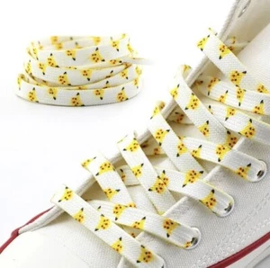 Pokemon Pickachu Motiv Schnürsenkel 120/150cm flach Turnschuhe Stiefel Schnürsenkel - Bild 1 von 1