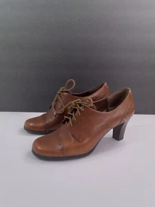 Etienne Aigner Women Brown Leatger Lace Up Shoes Size 7M - Picture 1 of 11