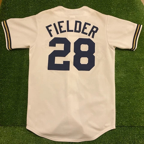 YTK Majestic Milwaukee Brewers Prince Fielder jersey white small Authentic Cover
