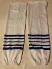 Ice Hockey Game Socks Edge Style Adult 30-32 White With Royal New With Tags