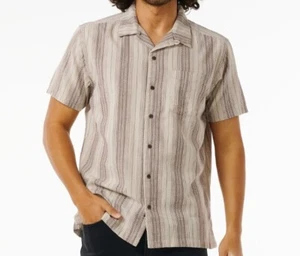 RIP CURL CHECK MATE S/S Men's Woven Shirt - Bone - Medium - NWT - Picture 1 of 4