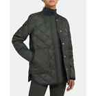 Theory Quilted Taffeta Light Down Jacket In Deep Green Size M