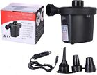 Electric Air Pump Quick Fill Inflator Deflate Inflatables Bed Pool Air 3 Nozzles