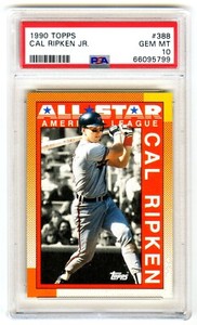 CAL RIPKEN JR.~RARE (POP 61) 1990 TOPPS ALL-STAR PSA-10 GEM-MT CARD#388~NEW CASE