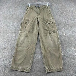 VINTAGE Gap Pants Youth Boy 14 Green Cargo Utility Military Army Baggy 28x28 90s - Picture 1 of 7