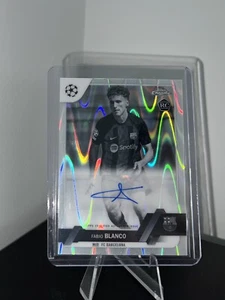 2023 Topps Chrome UEFA Fabio Blanco Black&White Ray Wave Auto Barcelona - Picture 1 of 2