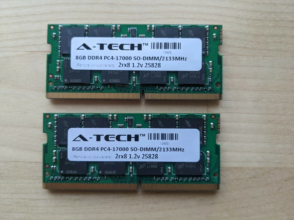 2x A-TECH 8GB PC4-17000 DDR-2133 SO-DIMM 260 PIN - Image 1 of 1