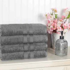 Juego de 4 toallas de baño de algodón 500 GSM, suaves, absorbentes y de secado rápido - Imagen 1 de 26